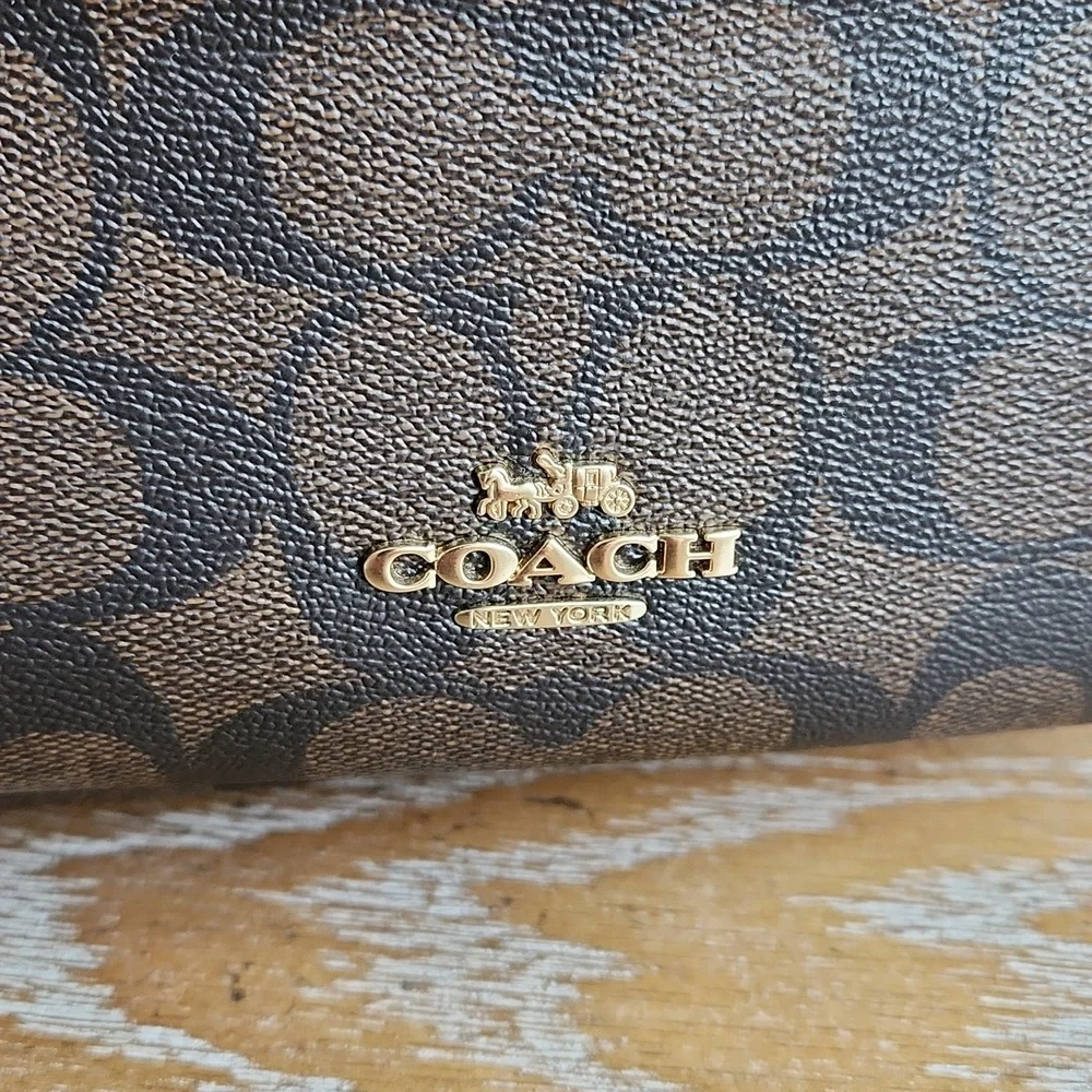 Coach Leather and Canvas Backpack Black & Brown - Picture 2 of 9